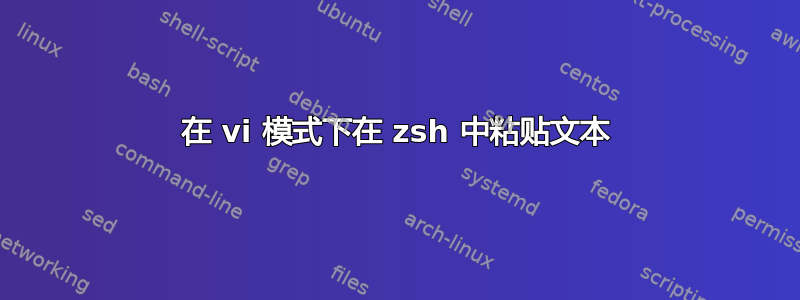 在 vi 模式下在 zsh 中粘贴文本