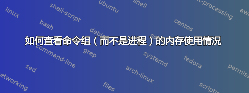 如何查看命令组（而不是进程）的内存使用情况