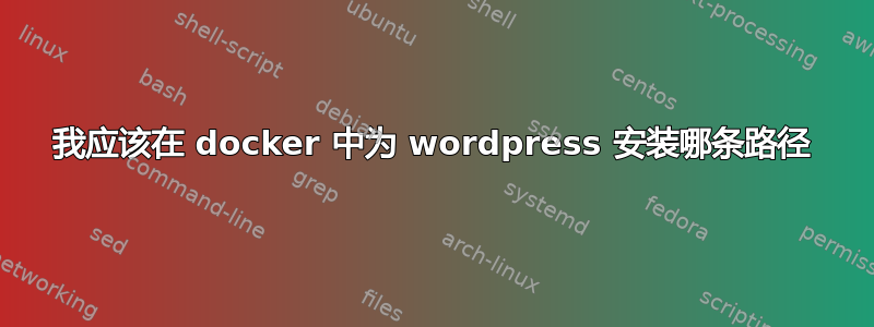 我应该在 docker 中为 wordpress 安装哪条路径