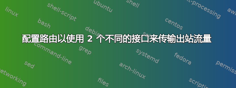 配置路由以使用 2 个不同的接口来传输出站流量