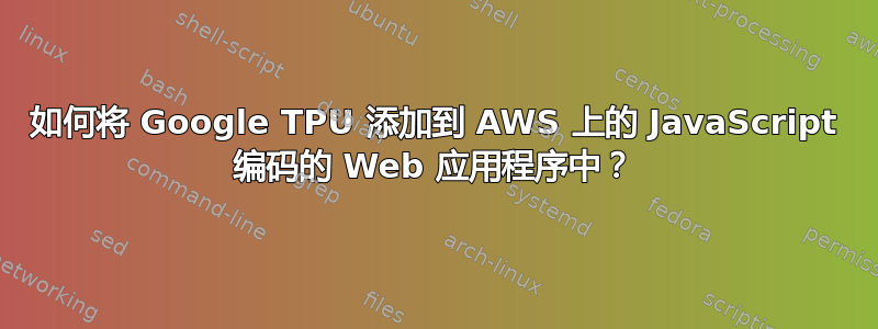 如何将 Google TPU 添加到 AWS 上的 JavaScript 编码的 Web 应用程序中？