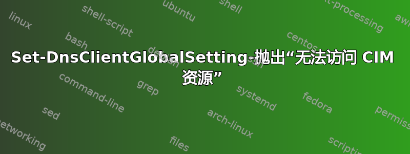 Set-DnsClientGlobalSetting-抛出“无法访问 CIM 资源”