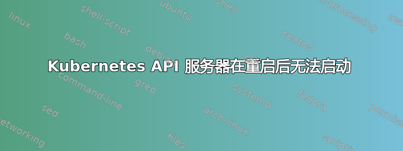 Kubernetes API 服务器在重启后无法启动