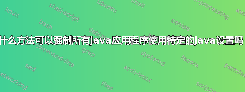 有什么方法可以强制所有java应用程序使用特定的java设置吗？