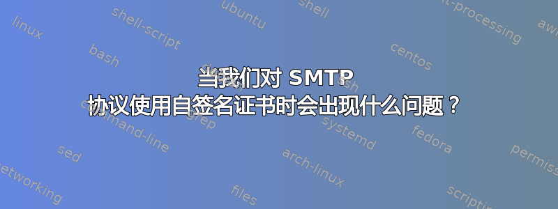 当我们对 SMTP 协议使用自签名证书时会出现什么问题？