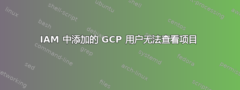 IAM 中添加的 GCP 用户无法查看项目