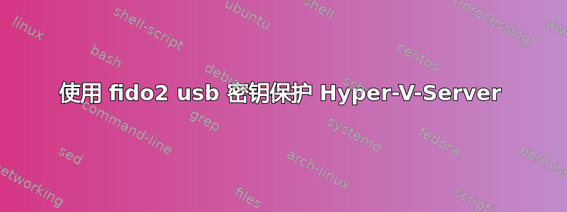 使用 fido2 usb 密钥保护 Hyper-V-Server