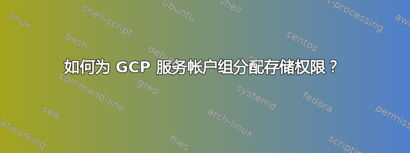 如何为 GCP 服务帐户组分配存储权限？