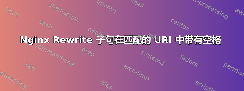 Nginx Rewrite 子句在匹配的 URI 中带有空格