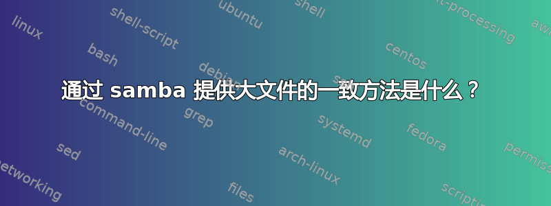 通过 samba 提供大文件的一致方法是什么？