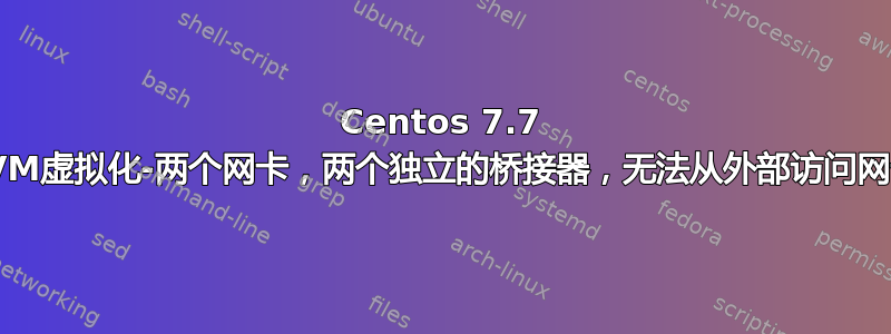 Centos 7.7 KVM虚拟化-两个网卡，两个独立的桥接器，无法从外部访问网卡