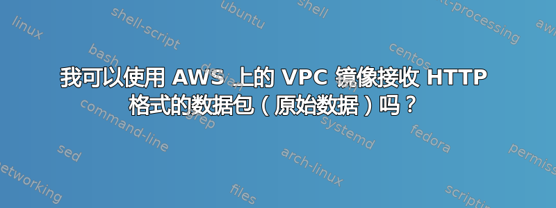 我可以使用 AWS 上的 VPC 镜像接收 HTTP 格式的数据包（原始数据）吗？