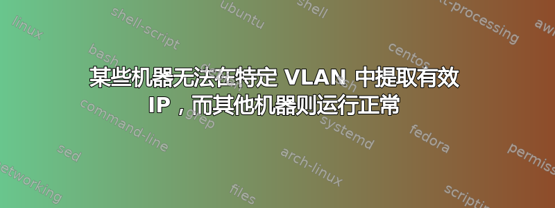 某些机器无法在特定 VLAN 中提取有效 IP，而其他机器则运行正常