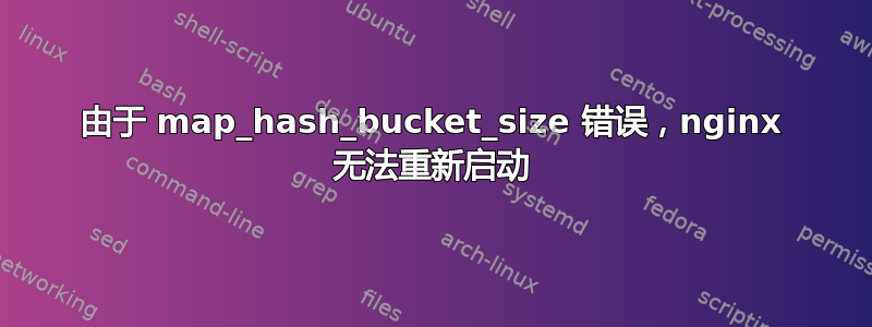 由于 map_hash_bucket_size 错误，nginx 无法重新启动