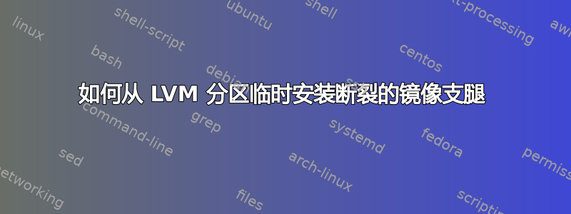 如何从 LVM 分区临时安装断裂的镜像支腿