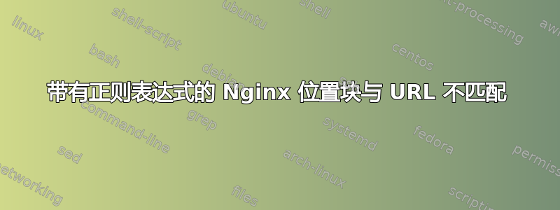 带有正则表达式的 Nginx 位置块与 URL 不匹配