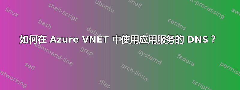 如何在 Azure VNET 中使用应用服务的 DNS？