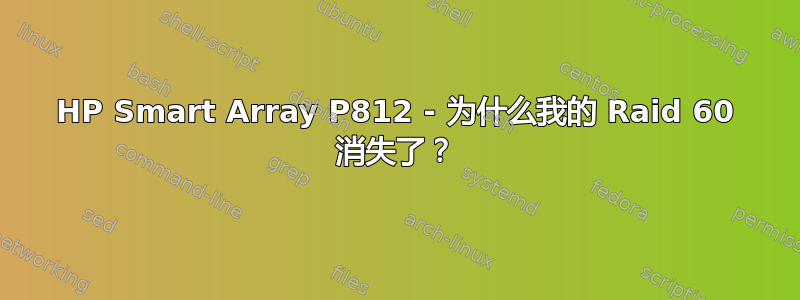 HP Smart Array P812 - 为什么我的 Raid 60 消失了？