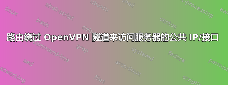 路由绕过 OpenVPN 隧道来访问服务器的公共 IP/接口