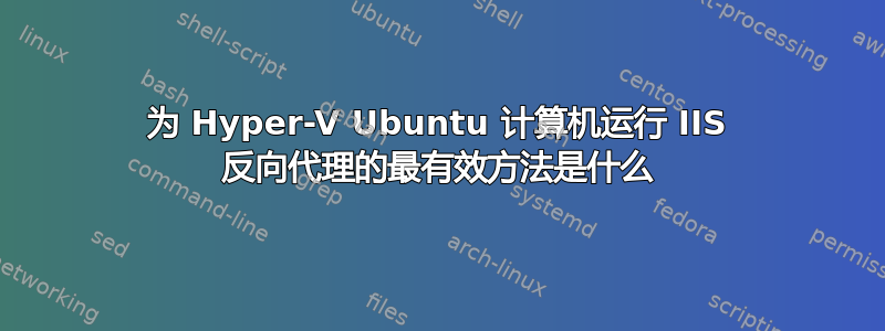 为 Hyper-V Ubuntu 计算机运行 IIS 反向代理的最有效方法是什么