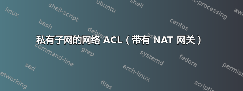 私有子网的网络 ACL（带有 NAT 网关）