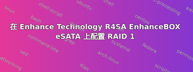 在 Enhance Technology R4SA EnhanceBOX eSATA 上配置 RAID 1