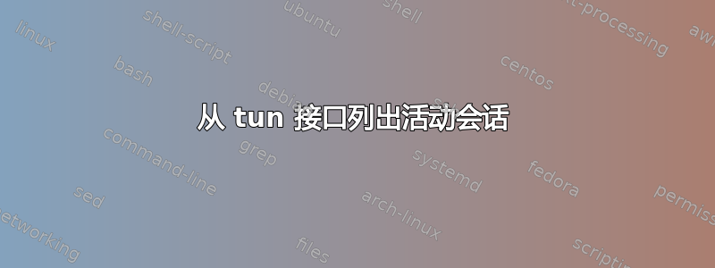 从 tun 接口列出活动会话