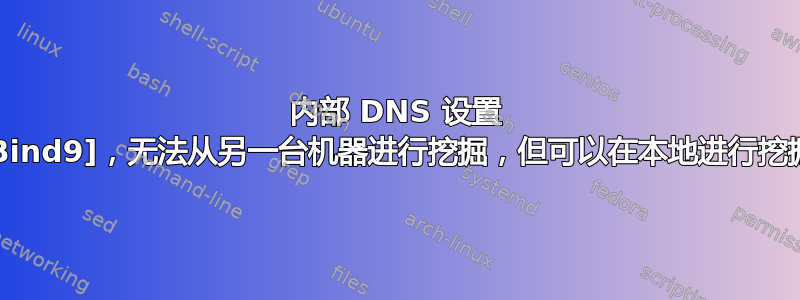 内部 DNS 设置 [Bind9]，无法从另一台机器进行挖掘，但可以在本地进行挖掘