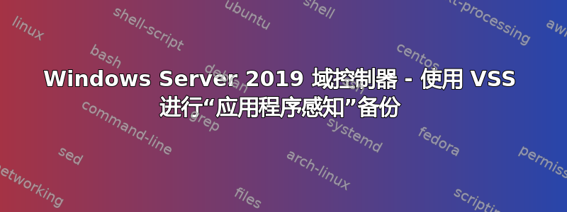 Windows Server 2019 域控制器 - 使用 VSS 进行“应用程序感知”备份