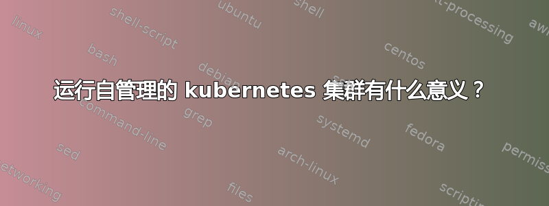 运行自管理的 kubernetes 集群有什么意义？