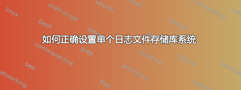 如何正确设置单个日志文件存储库系统