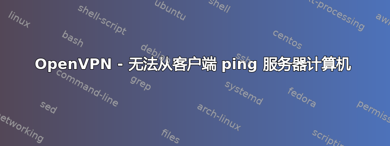 OpenVPN - 无法从客户端 ping 服务器计算机