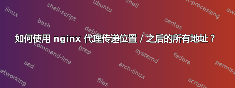 如何使用 nginx 代理传递位置 / 之后的所有地址？