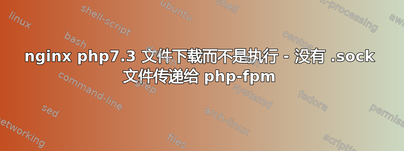 nginx php7.3 文件下载而不是执行 - 没有 .sock 文件传递​​给 php-fpm