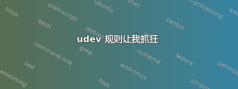 udev 规则让我抓狂