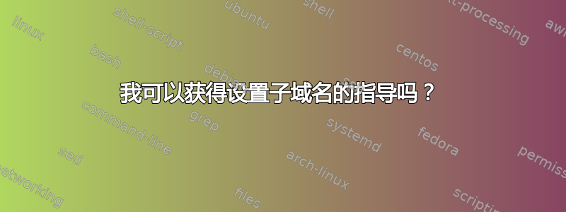 我可以获得设置子域名的指导吗？