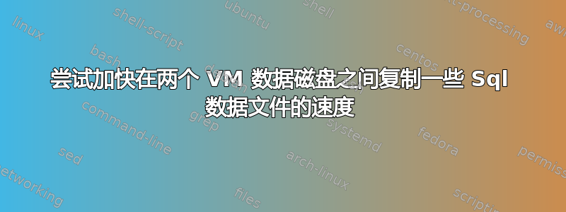 尝试加快在两个 VM 数据磁盘之间复制一些 Sql 数据文件的速度