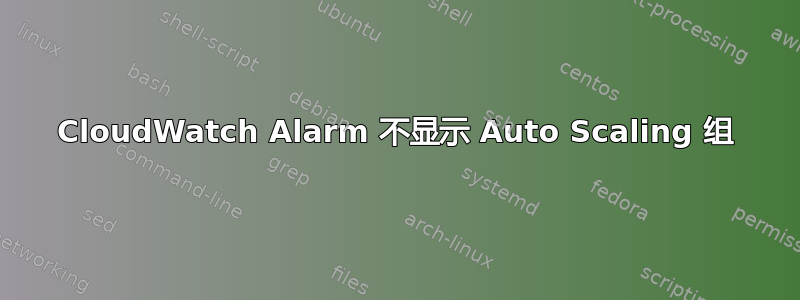 CloudWatch Alarm 不显示 Auto Scaling 组