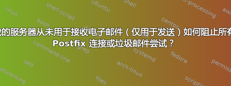 我的服务器从未用于接收电子邮件（仅用于发送）如何阻止所有 Postfix 连接或垃圾邮件尝试？