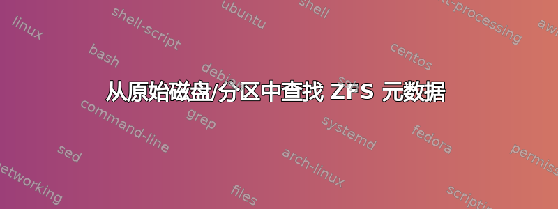 从原始磁盘/分区中查找 ZFS 元数据