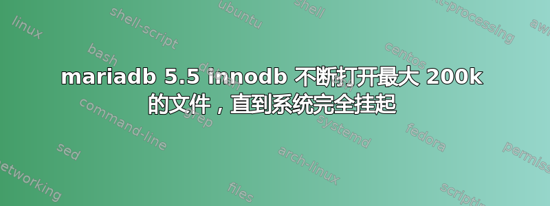 mariadb 5.5 innodb 不断打开最大 200k 的文件，直到系统完全挂起