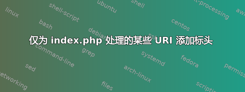 仅为 index.php 处理的某些 URI 添加标头