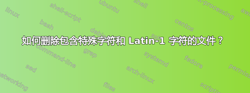 如何删除包含特殊字符和 Latin-1 字符的文件？