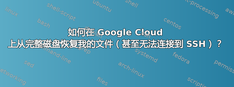 如何在 Google Cloud 上从完整磁盘恢复我的文件（甚至无法连接到 SSH）？