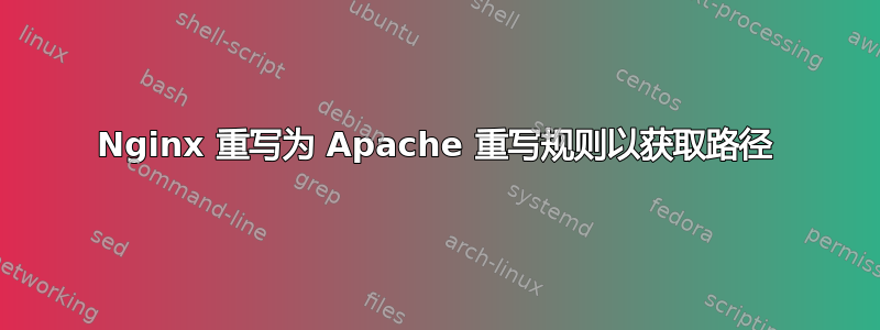 Nginx 重写为 Apache 重写规则以获取路径