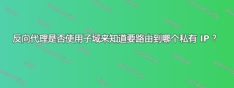 反向代理是否使用子域来知道要路由到哪个私有 IP？