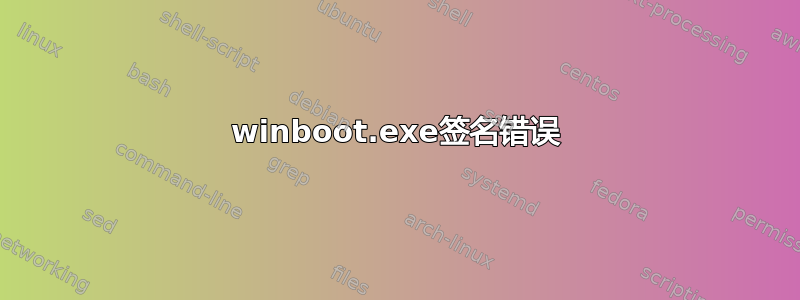 winboot.exe签名错误