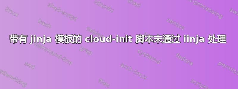 带有 jinja 模板的 cloud-init 脚本未通过 iinja 处理