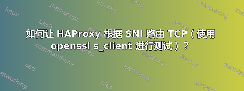 如何让 HAProxy 根据 SNI 路由 TCP（使用 openssl s_client 进行测试）？