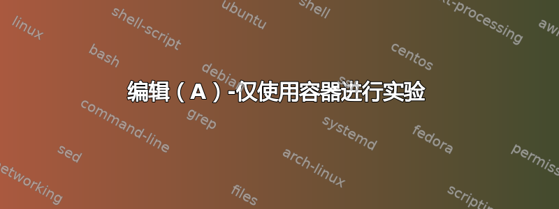 编辑（A）-仅使用容器进行实验